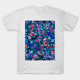 Southern Summer Floral - navy + colors T-Shirt